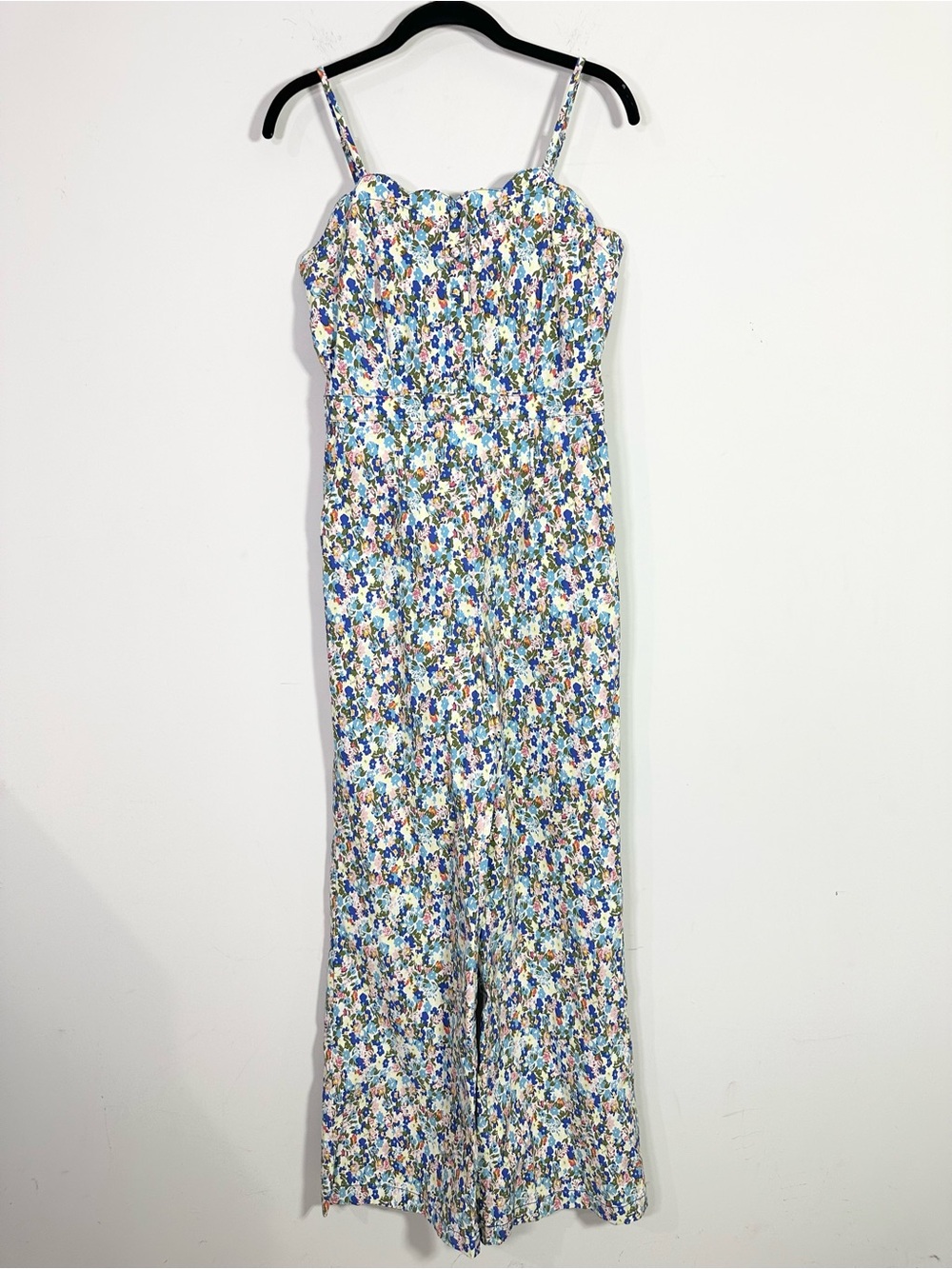 Maeve Anthropologie Colorful Floral Button Front Spaghetti Strap Jumpsuit - Picture 3 of 10